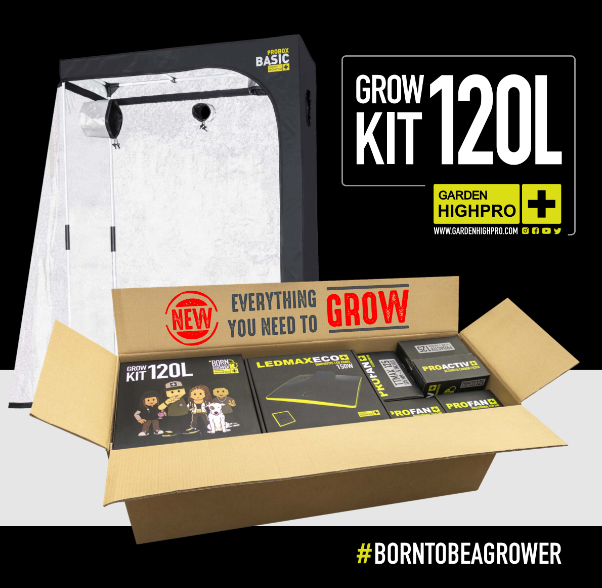 Growbox Komplettset 120x60 Lucky Hemp