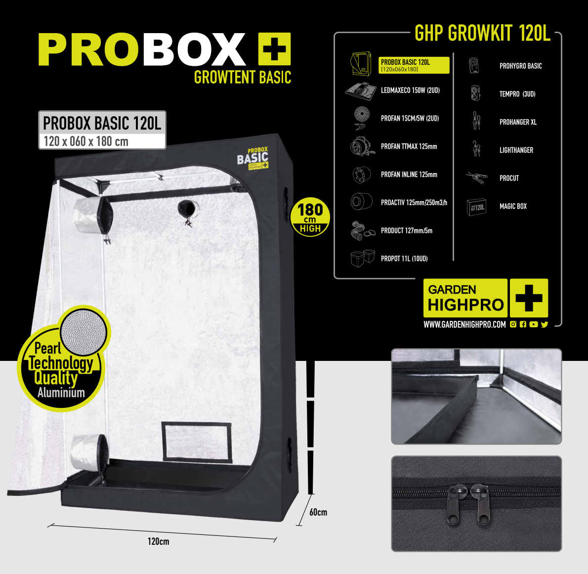 Growbox Komplettset 120x60 Lucky Hemp