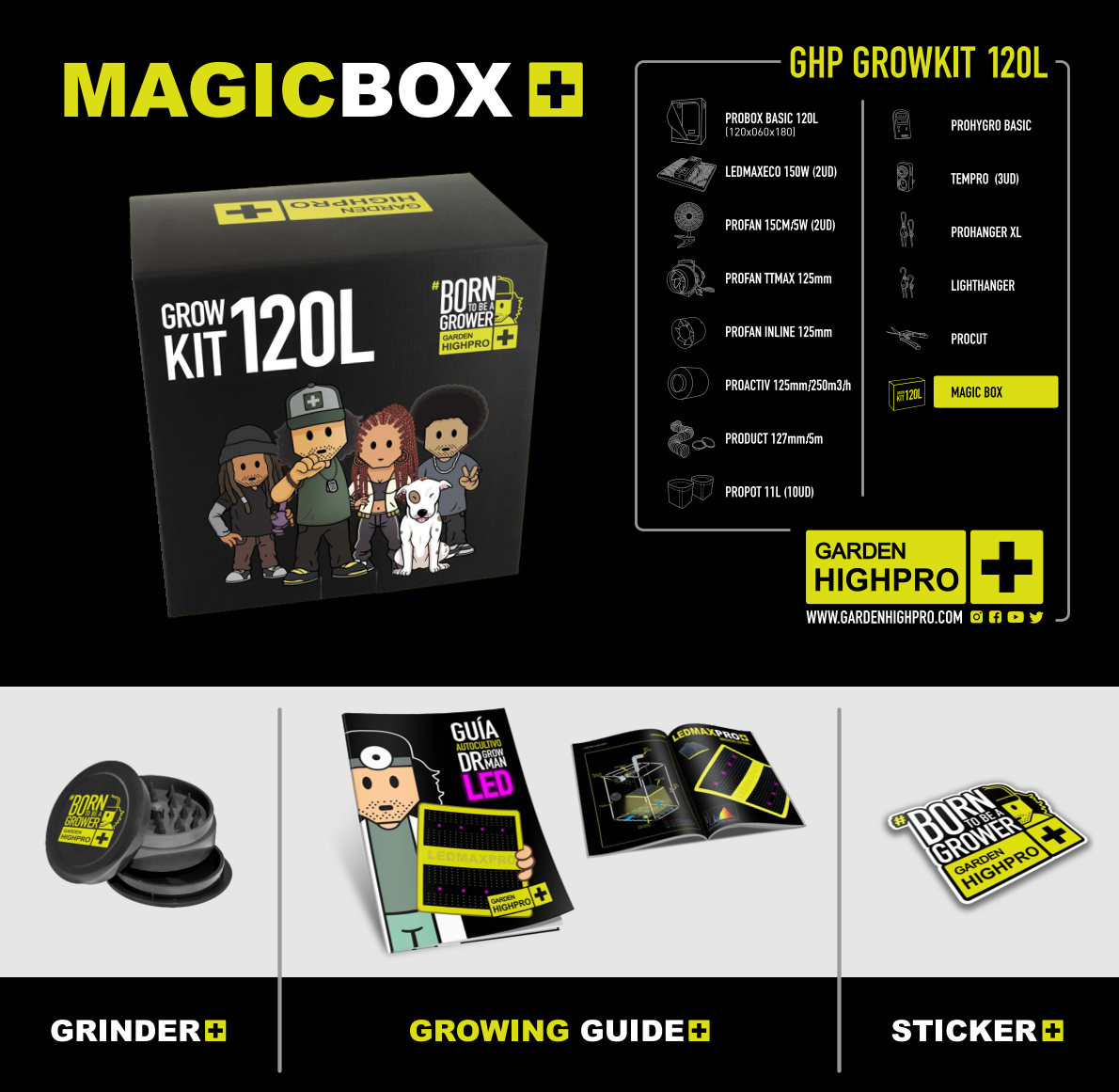 Growbox Komplettset 120x60 Lucky Hemp