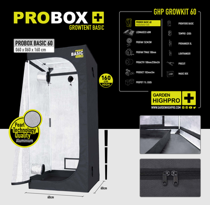 Growbox Komplettset 60x60 Zubehör Lucky Hemp   